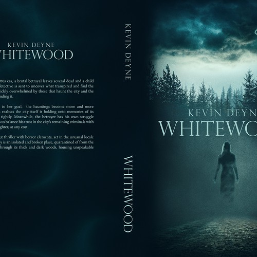 E-Book cover for "Whitewood", a Lovecraftian horror thriller-ontwerp door iZed