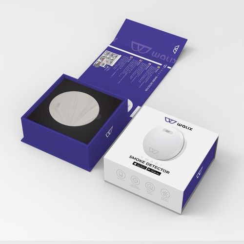 Need a complete modern and powerful packaging for our intelligent smoke detector. Design by Designlifelk