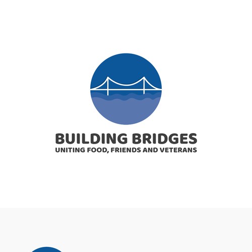 Building Bridges logo that expresses our service of veterans in a positive a celebratory way. Design by Shaktisinh