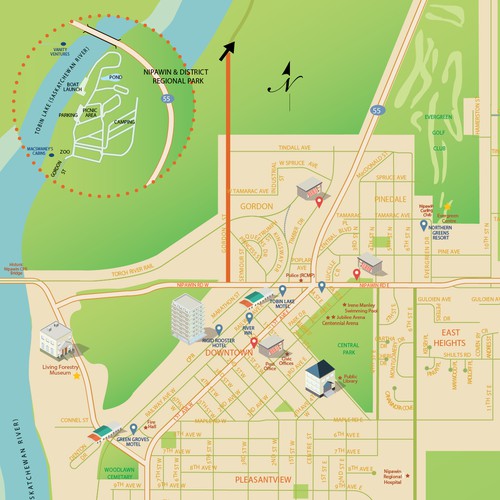 Modern and Engaging Map of Nipawin, SK | Infographic contest