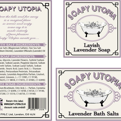 Help FMLC (Soapy Utopia) with a new print or packaging design デザイン by La De Da Designs
