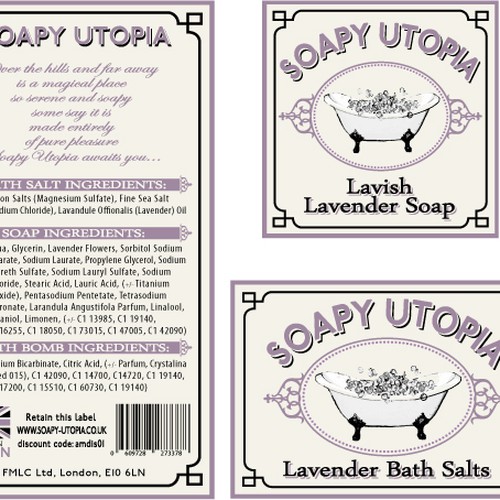 Help FMLC (Soapy Utopia) with a new print or packaging design Diseño de La De Da Designs