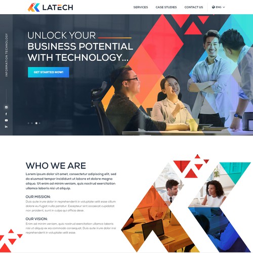 Please create a corporate page for my IT consulting and software development firm Design by Jasmin_A (AMPLE)