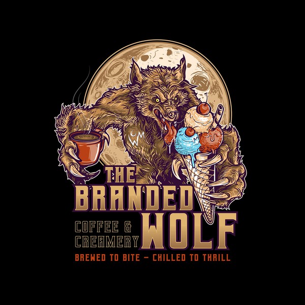 Design by Ganis Ryandi titled "Wolf Ice Cream Logo"