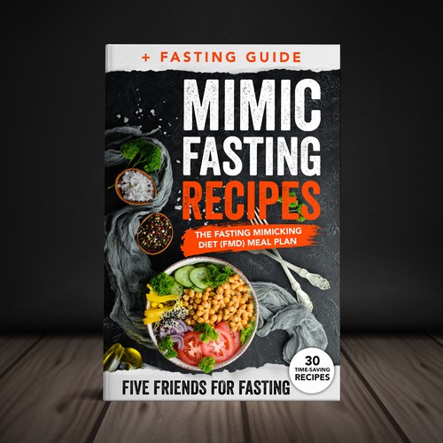 Design a fancy cover+basic layout for an e-book-based recipe book for the new fasting technique FMD Design von Yna