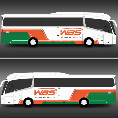 Charter Bus Graphics Incorporating Company Logo Competition Design by Kiky Rizki