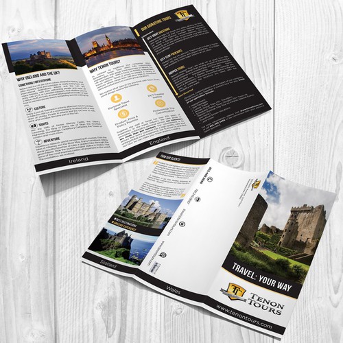 Create an inspiring travel brochure for an Ireland and UK tour operator! Design by tonaan