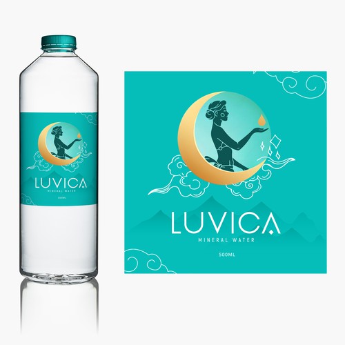 Label design for [beauty mineral water] for women Design by susubayramm (insta)