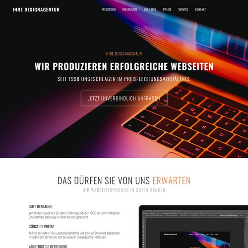 Landing page design contest entry by grskwtz