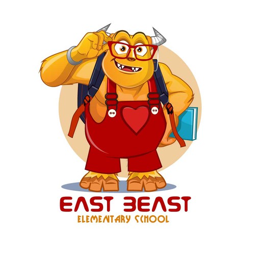 The East Beast - a fun mascot for an elementary school Design by BroomvectoR