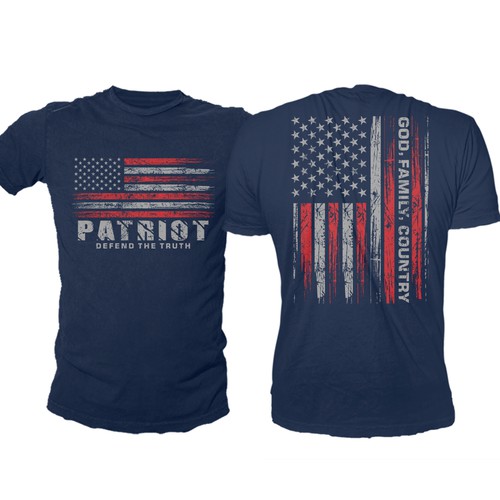 Develop a patriotic shirt that represents: The individual patriot, God, Family, Country Design by -Diamond Head-