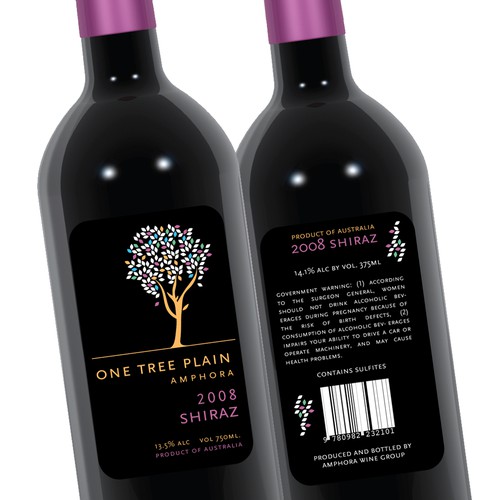 One Tree Plain wine label Design by TeaBerry