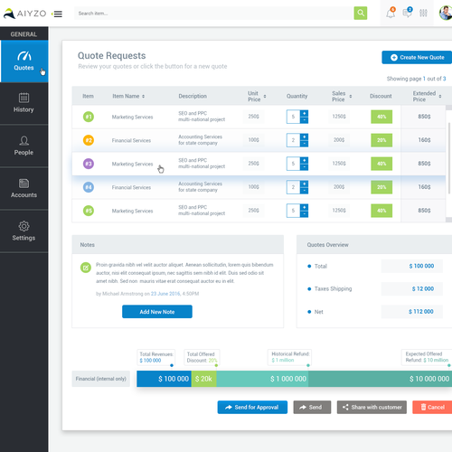 UI/UX Design for a Price Quoting Software Design by teoser
