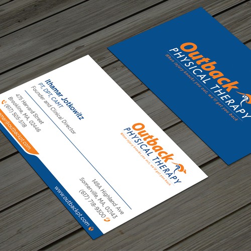 Business card for 2 clinic physical therapy office Design by Taaiebah