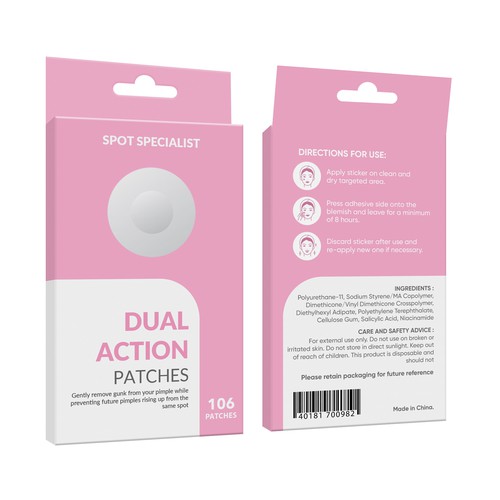 Pimple Patch PACKAGING to appeal to FEMALE BEAUTY user Design by Rajith Shantha