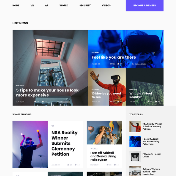 Design by rombombar titled "Home Page for the News Site"
