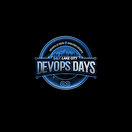 Evolution of DevOps - during Pi day - website and print logo Design by Maria Angelica Gomez