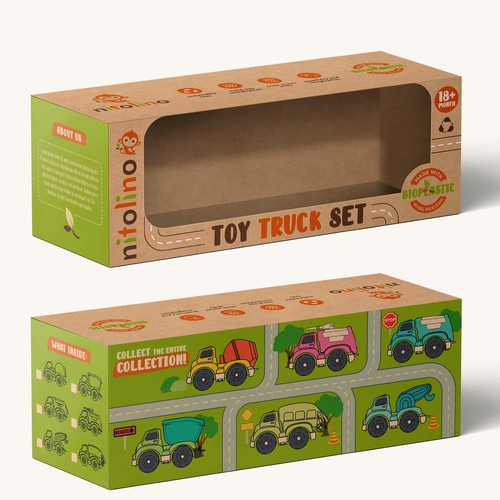 "Playful packaging design for a sustainable children toys brand" Design by StanBranding