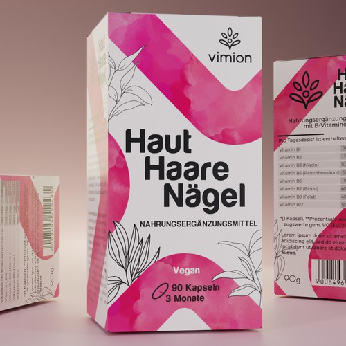 Packaging design for a German brand of high-quality food supplements Design by harry_harison