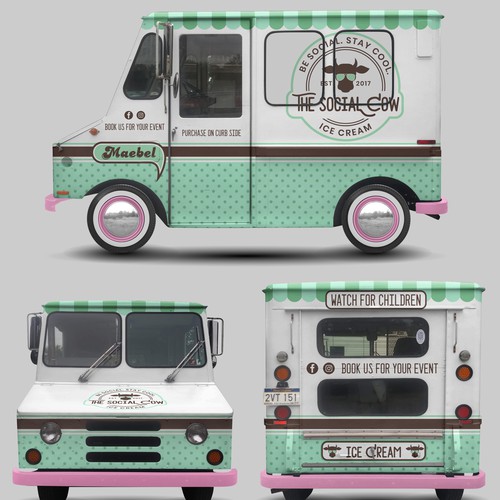 Design Vintage Ice Cream Truck Wrap di aricaturrash