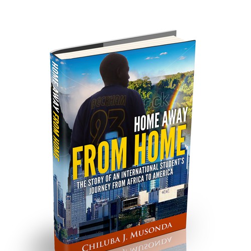 A book cover illustrating the journey of an international student from Africa to America Design by Alex_82