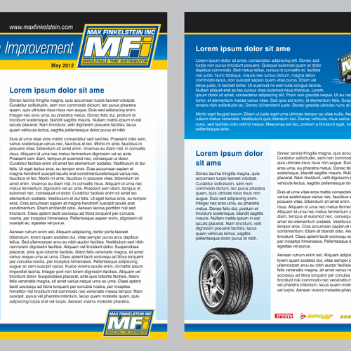 Newsletter Layout for Max Finkelstein Inc Diseño de nng