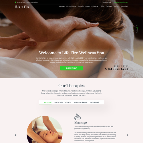 Simple Wellness Spa Website Design réalisé par Web Hub