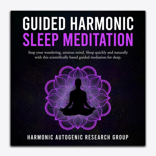 Design an abstract dark on dark sleep meditation book cover Design by Unboxing Studio