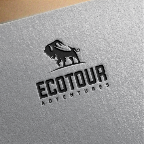 Creative Eco Tour logo integrating mountain  & bison Design by Unintended93