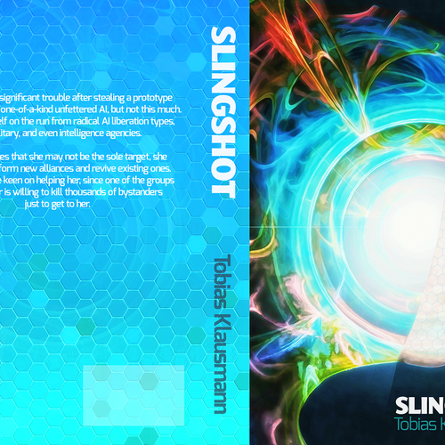 Book cover for SF novel "Slingshot" Diseño de Wayward Sun Studio