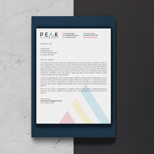 Creative, slick, professional Stationary for New Brand - Peak Fibre - Design by Sawama