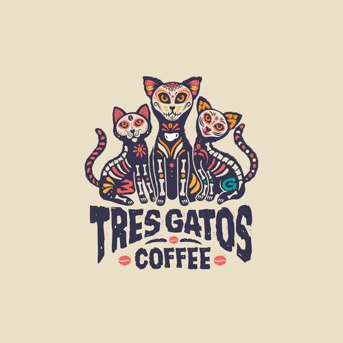 TRES GATOS COFFEE LOGO Design by haganhuga