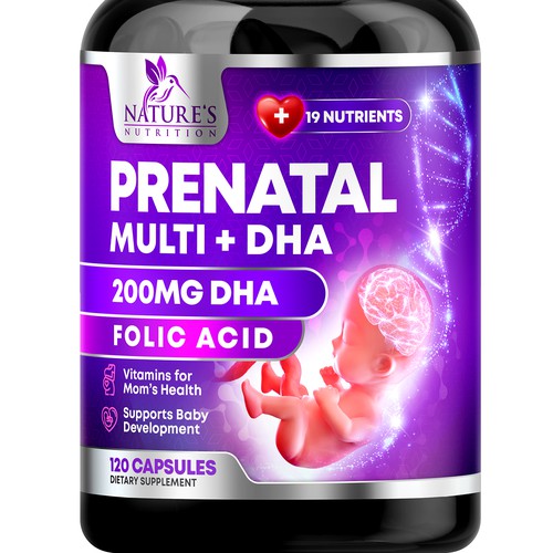 Prenatal Vitamins Label Design needed for Nature's Nutrition Réalisé par rembrandtjurin