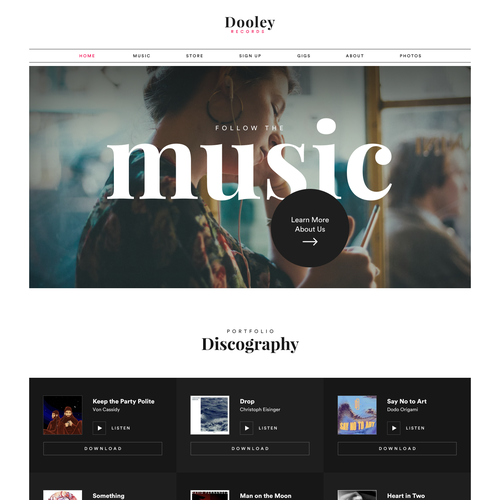 Design a website for artists of a London-based record label. Design by anushka1arta