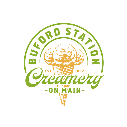 Buford Station Creamery (classy ice cream feel) Design by qsketch2