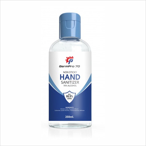 Design a Luxurious and Modern bottle label for Hand Sanitizer Product: GermPro 70!! Design by Mr. PARA