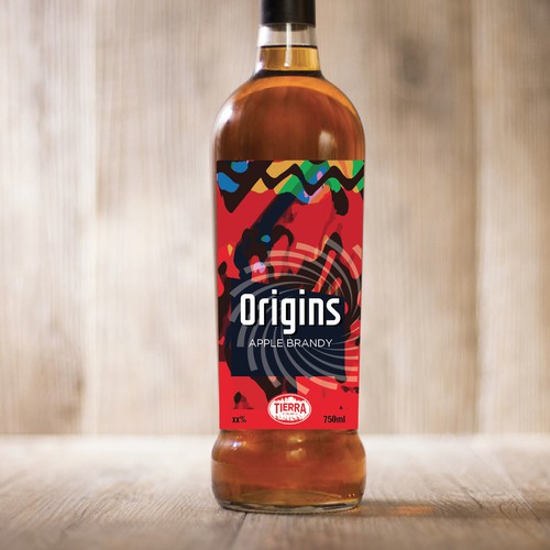 Wanted: an image forward and colorful spirit bottle label design for Apple Brandy release Design by zaffo