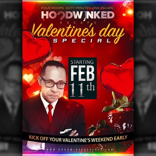 Create a captivating Valentine's Day Flyer for Hoodwinked Escape Diseño de JimGraph