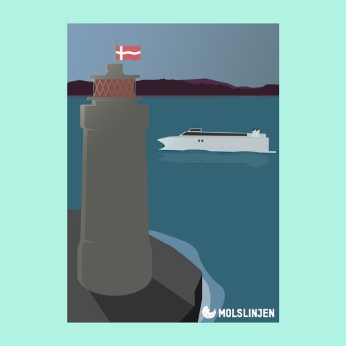 Design di Multiple Winners - Classic and Classy Vintage Posters National Danish Ferry Company di Perdanz