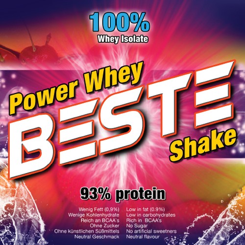 Striking, colourful, fruity label needed for the best Protein Design by AngelDesign