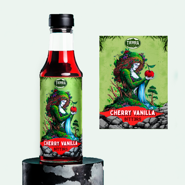 Design by David Flowers titled "Bitters label"