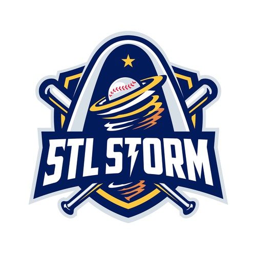 Youth Baseball Logo - STL Storm Design by Dexterous™