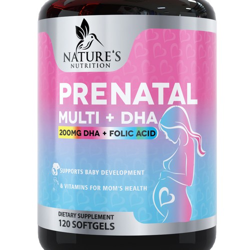 Prenatal Vitamins Label Design needed for Nature's Nutrition Réalisé par DagDigi