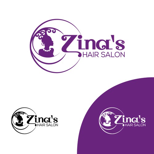 Showcase African Heritage and Glamour for Zina's Hair Salon Logo Design by lapaolina