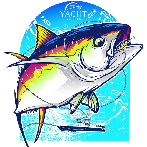 Marlin and Boat T-Shirt - Flyland Designs, Freelance Illustration