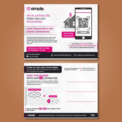 Make a home valuation real estate postcard with QR code. Design by Vallabh_vinerkar