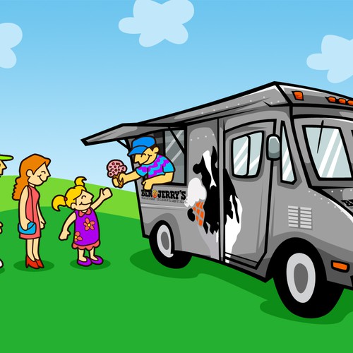 Ben & jerry's cartoon ice cream truck | Other art or illustration contest |  99designs