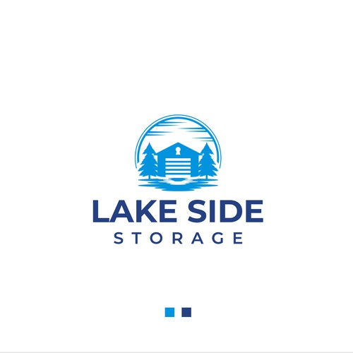 Standout logo for a self storage facility next to a lake. Targeting boats and rvs Design by StudioJack