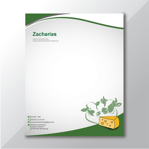 We need  letterhead design for our agricultural farm with production and sale of regional products Design by Raaza Aftab
