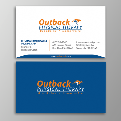 Business card for 2 clinic physical therapy office Design by Design sp